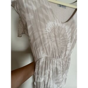 Elena Baldi Women's Silk Blend Cream/Brown Dress,‎ Us Size L